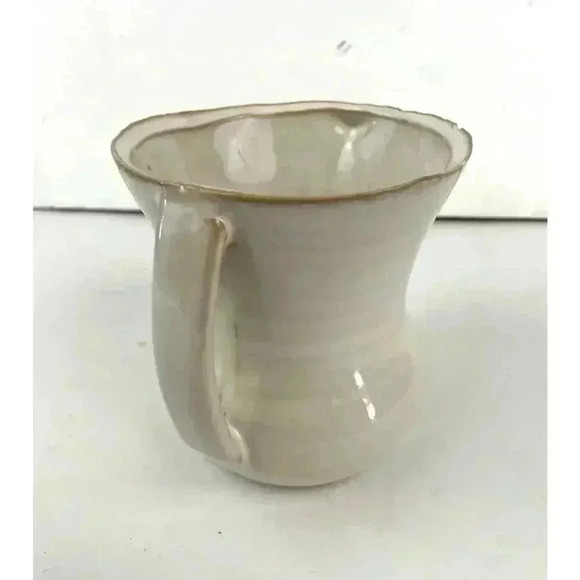 Small Ceramic Vase Pottery With Handles Beige 5" Tall - Picture 9 of 11